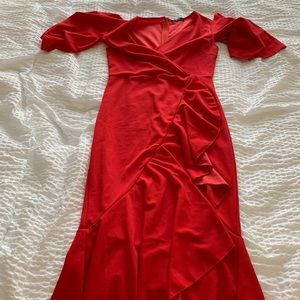 Red Mermaid Elegant Dress